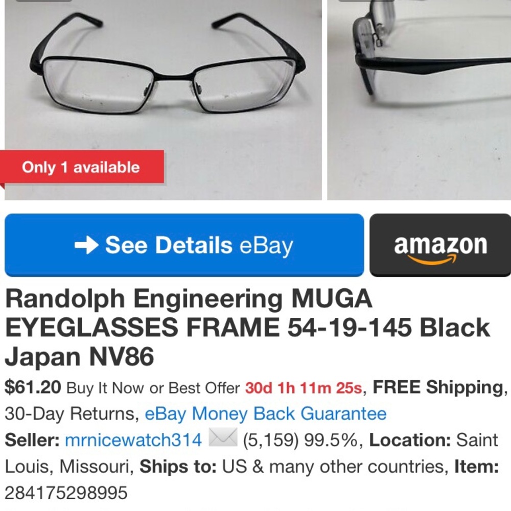 Randolph Engineering MUGA Eyeglasses Size:54-19